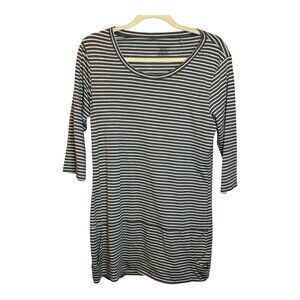 Toad & Co Dress Women's Size Small Tunic Pockets Stripes‎ Outdoor Gray White